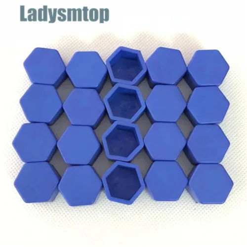 21mm Blue Ladysmtop автомобильный винт ступицы Накладка для болта чехол для Skoda Octavia Superb Yeti Roomster Fabia Rapid KODIAQ - Название цвета: 21mm Blue