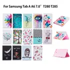 Модный мультяшный чехол для Samsung Galaxy Tab A a6 7,0 T280 T285, флип-чехол для планшета, подставка, силиконовый кожаный чехол