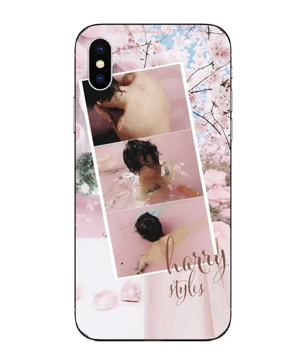 One Direction tattoos Harry Styles pink flowers Soft Silicone Phone Cases Cover for iphone 5 5S SE 6 6S Plus 7 8 XR XS Max | Мобильные