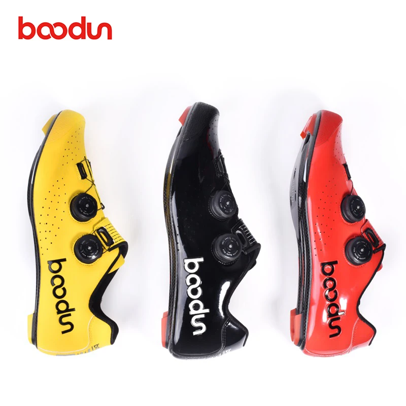 

Boodun sapatilha ciclismo carbon fiber cycling shoes riding Double spine buckle Self-locking Light breathable Triathlon Sneakers