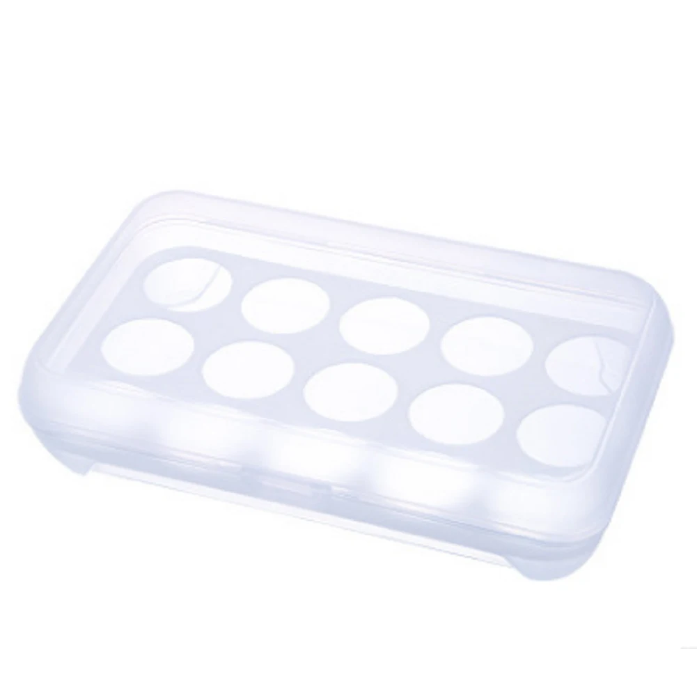 15 Eggs Holder Clear Food Storage Container Refrigerator Egg Storage Box Case Food Preservation Plastic Boxes Kitchen Organizer