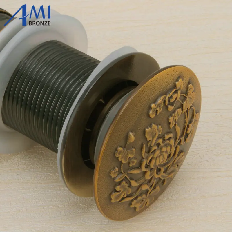 Резной слив раковины в ванную комнату для выдвижной перелив/без перелива стопор