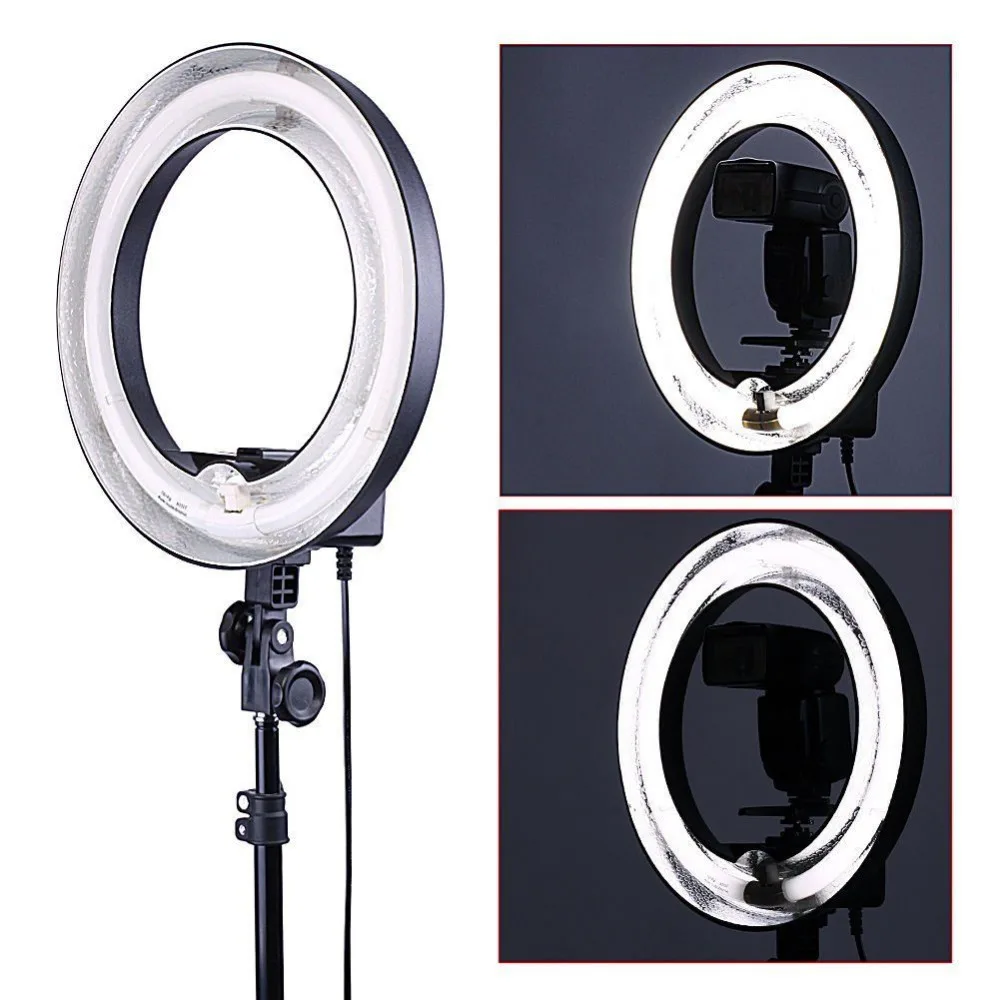 Студийная лампа с регулируемой яркостью 400 Вт 34 см настольная Diva Ring Light + держатель