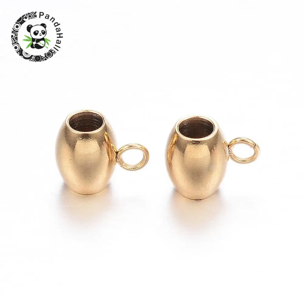 

100pcs Oval Golden Jewelry Findings 304 Stainless Steel Hanger Links for Jewelry Making DIY 9x7x6mm, Hole: 2mm