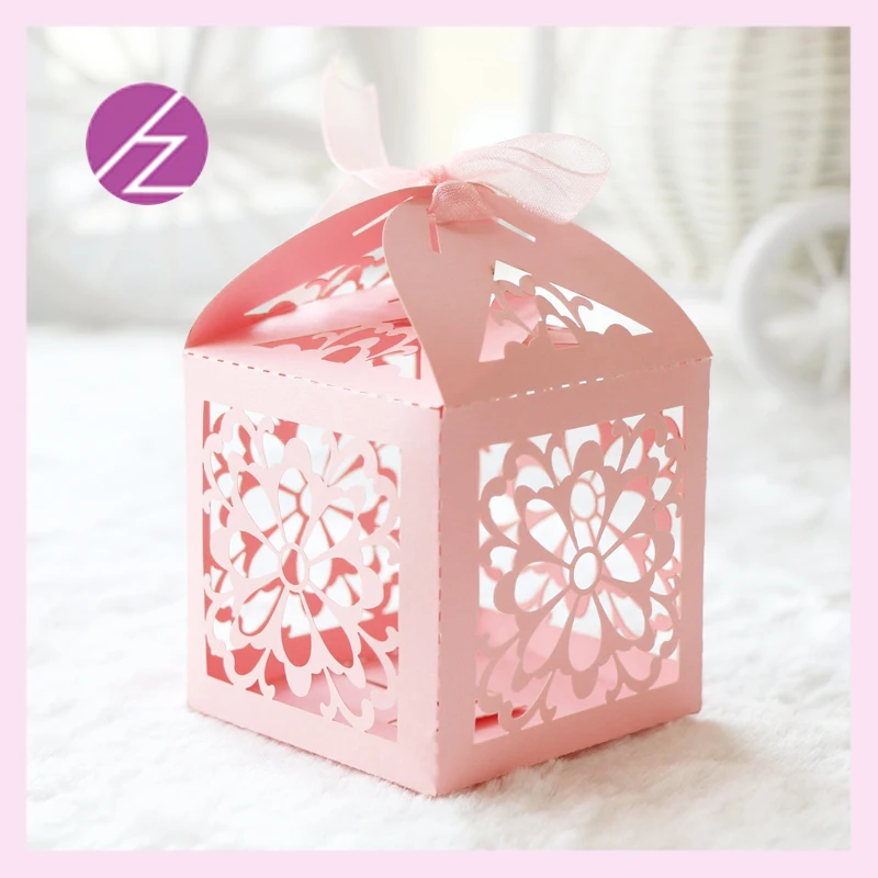 

50pcs Free shipping laser cut Christmas paper cupcake box for party decorative blue colour TH-105