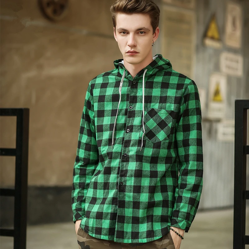 

Новинка 2017, осенне-зимняя повседневная мужская клетчатая толстовка, рубашка с длинным рукавом, приталенная Мужская и женская одежда, мужски...