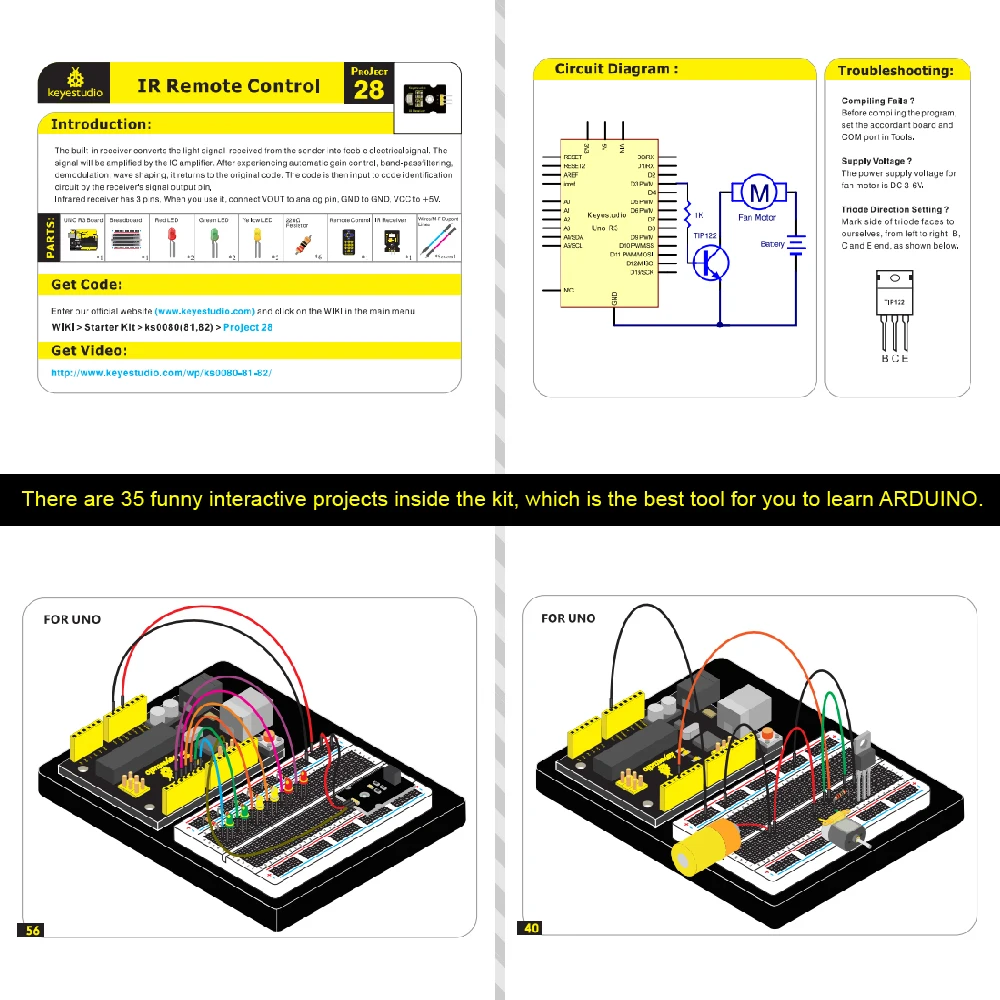 Keyestudio Maker Starter kit/Обучающий набор с UNOR3 для образовательного проекта Arduino +