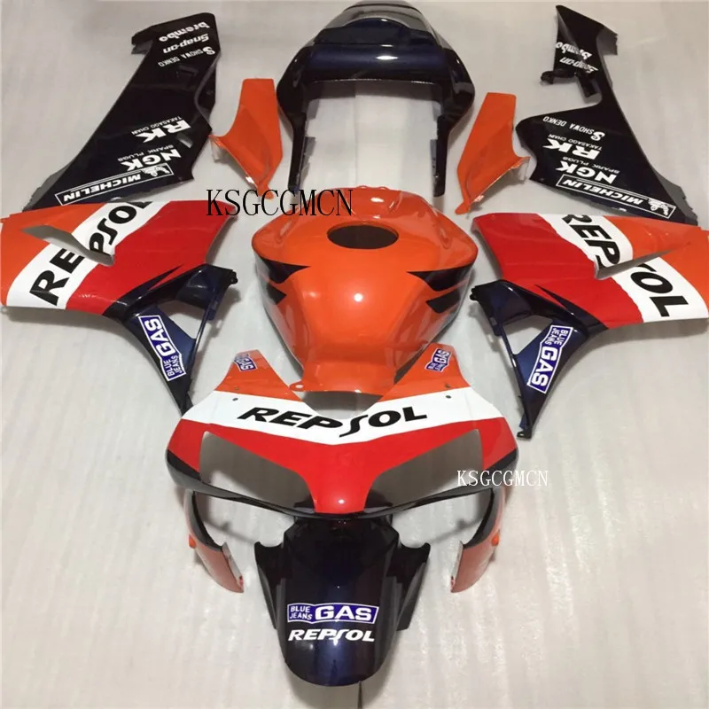 (Литье под давлением) Φ для Honda CBR600RR F5 2003-2004 03-04 черный/оранжевый комплект