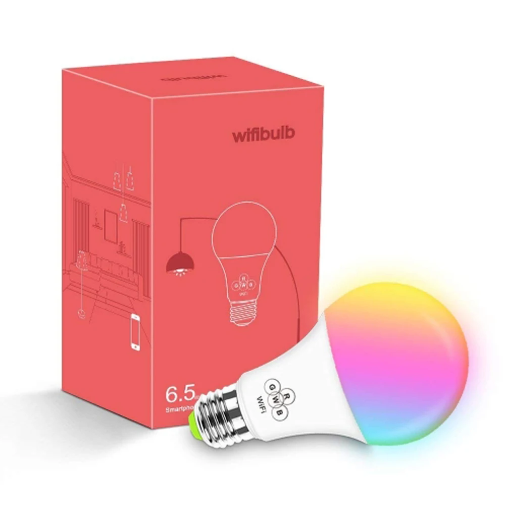 Умная Светодиодная лампа E27 6 5 W 4 Wi Fi дистанционное управление цветовая