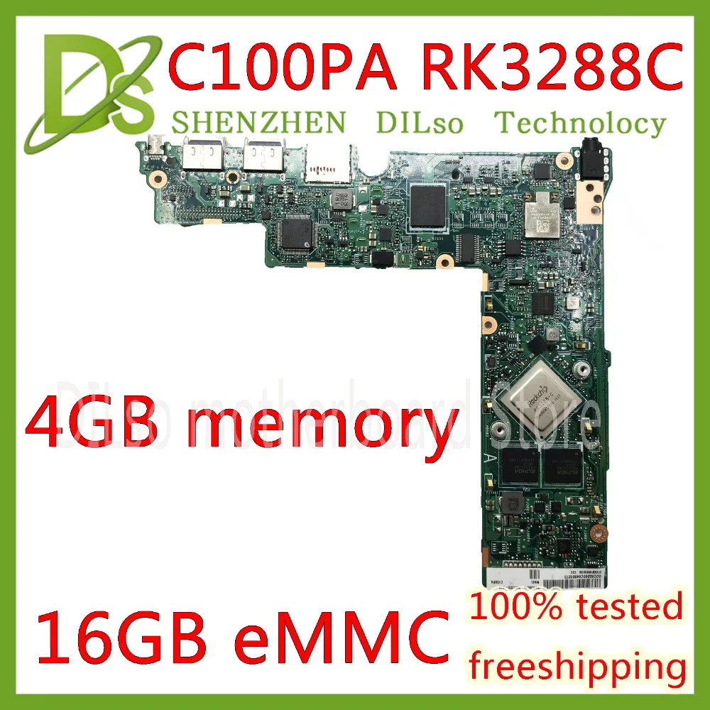 

KEFU C100PA For ASUS Chromebook Flip C100PA Laptop Motherboard 4G RAM RK3288C Processor Graphic T764 Test work 100% original