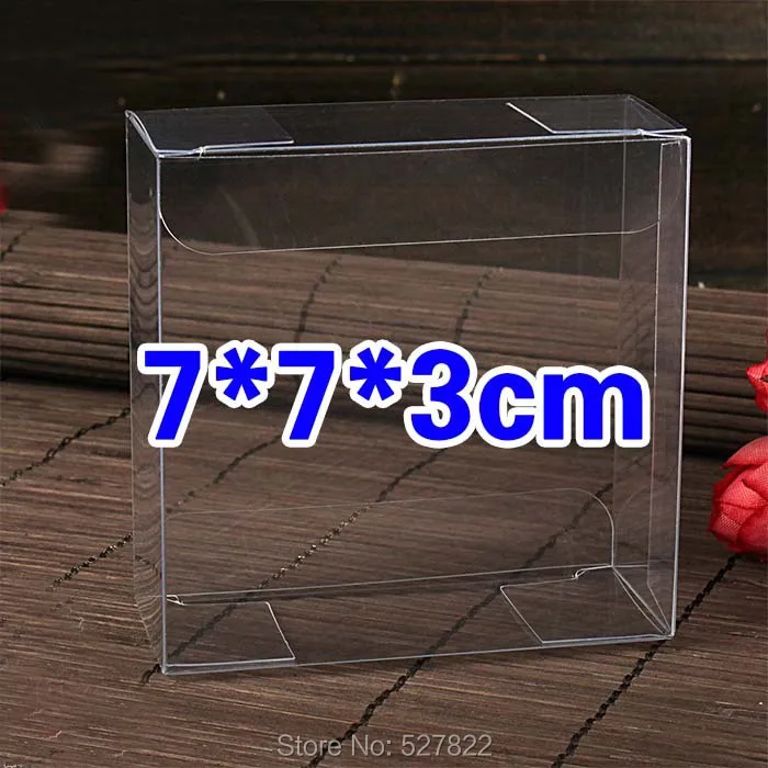 

100 шт 7x7x3 см прозрачные ПВХ упаковочные коробки прозрачный пластиковый подарочный дисплей упаковка квадратная коробка Бесплатная доставка