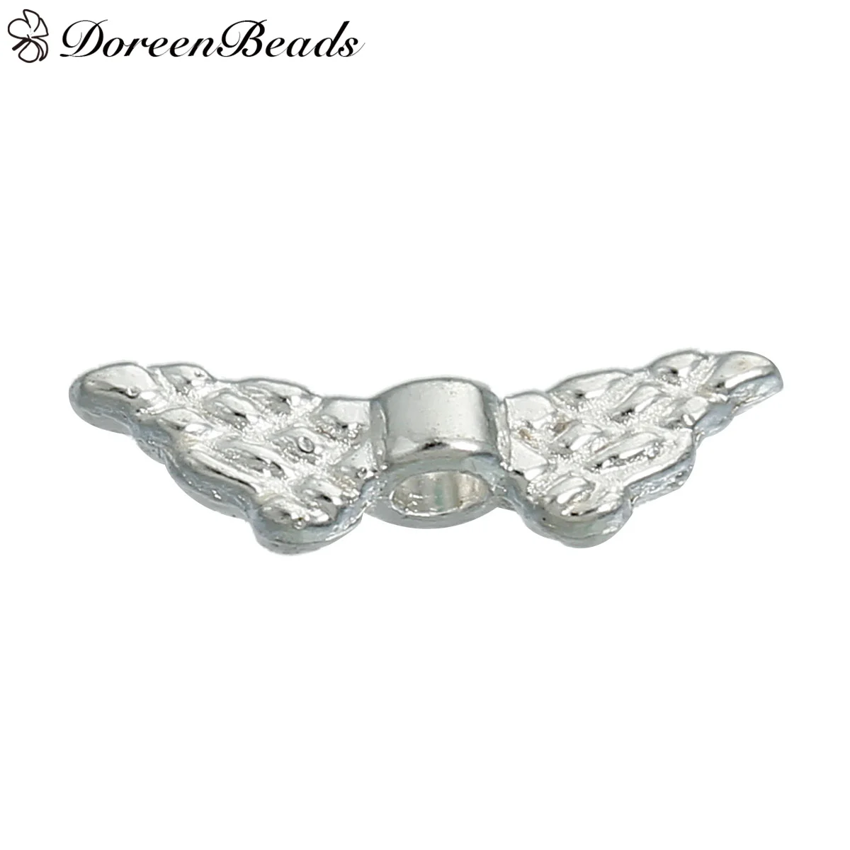 DoreenBeads бусины-вставки из сплава крыло серебристого цвета около 12 мм(4/") x 3 мм(1/8"), отверстие: около 1,5 мм, 500 шт