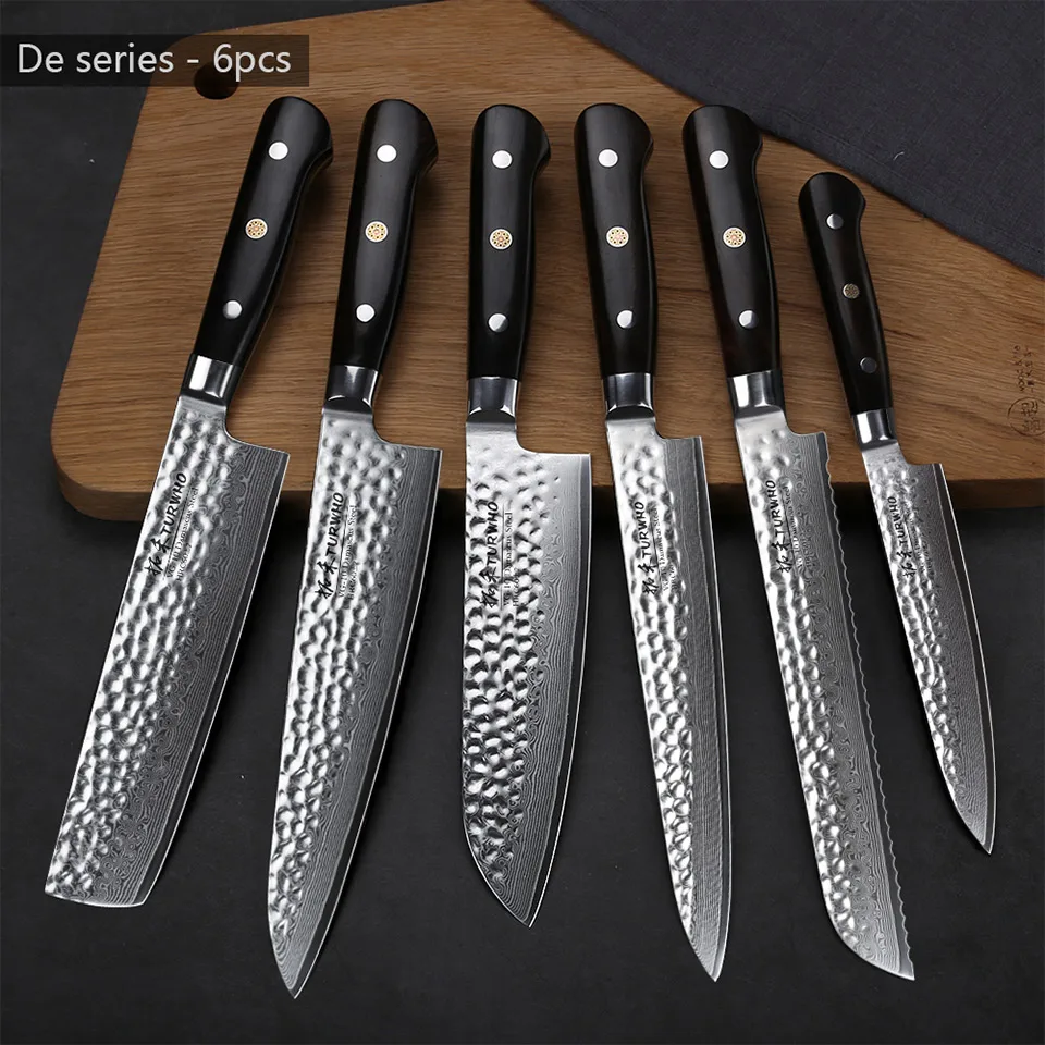 TURWHO 7 ''высокое качество японский нож шеф-повара VG-10 Дамасская сталь нож Santoku Pro Дело с мясом фрукты овощи кухонный нож