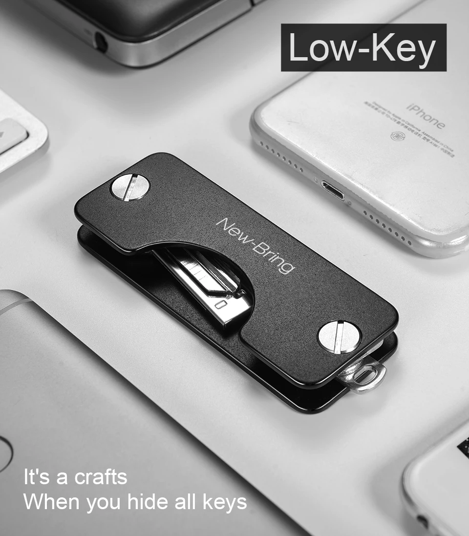 NewBring G2 держатель для ключей Алюминиевый металлический кошелек мужской Автомобильный держатель для ключей умная ключница органайзер для ключей брелок-Органайзер