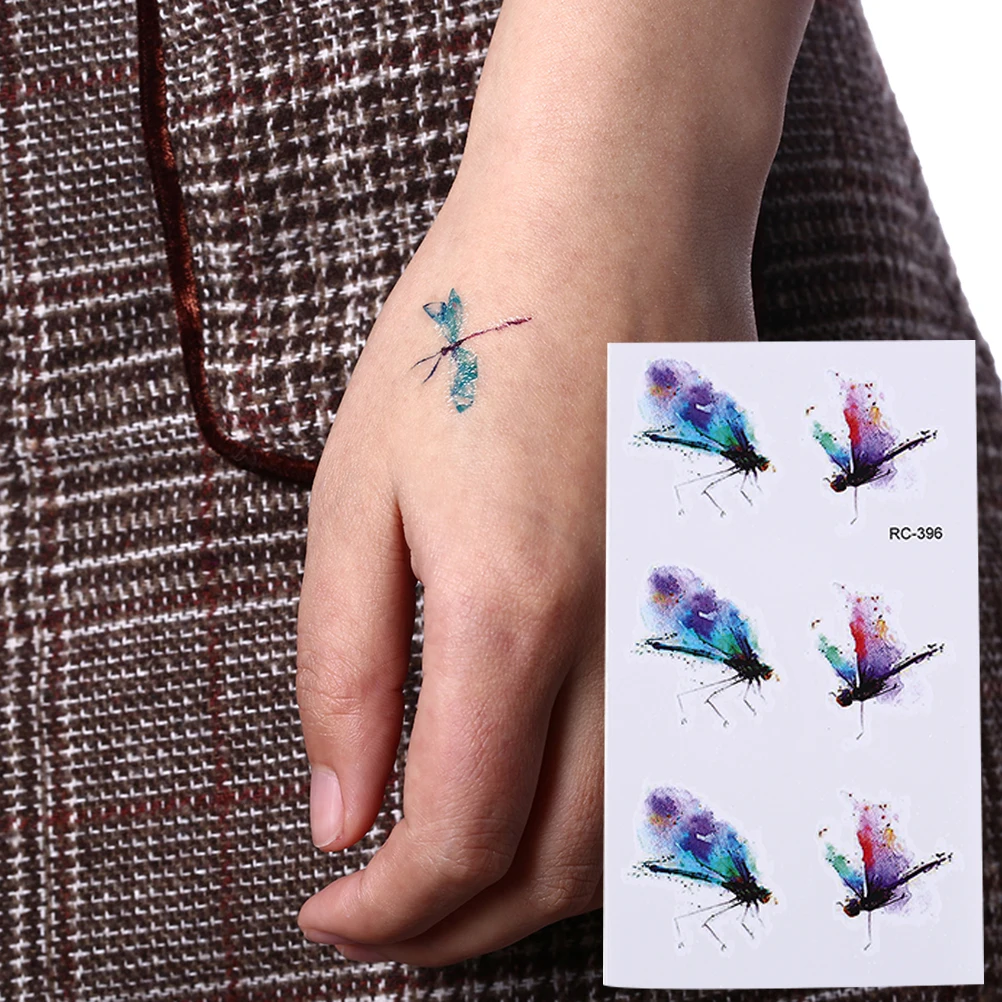 Стрекоза пчела насекомое Водонепроницаемая временная татуировка для мужчин