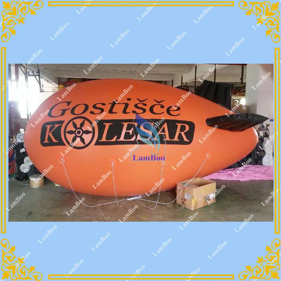 Надувной дирижабль 4 м/13 футов длинный оранжевый для разных мероприятий/надувной