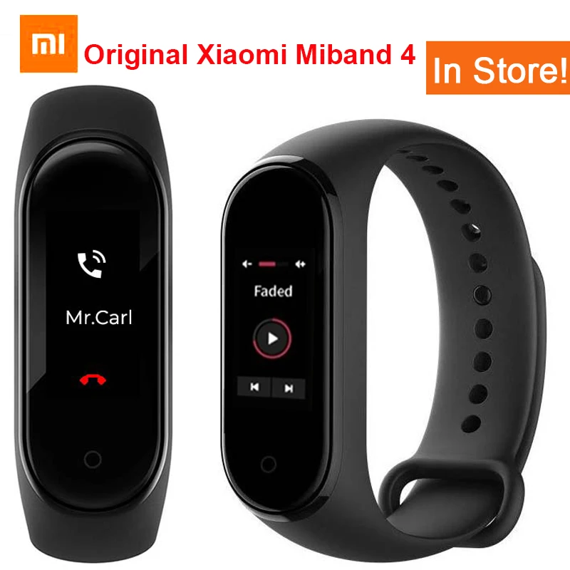 Xiaomi Mi Band 4 умный Браслет пульсометр фитнес цветной экран Bluetooth 5,0 водонепроницаемый спортивный водонепроницаемый смарт-браслет 4