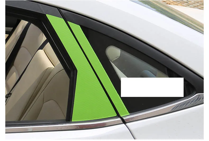 Lsrtw2017 Carbon Fiber Car Window Middle Pillar Sticker Trims for Changan Alsvin V7 2013
