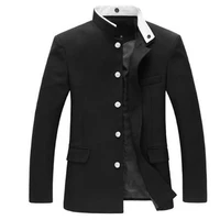 new tang 2019 men black slim tunic jacket single breasted blazer japanese school uniform gakuran college coat