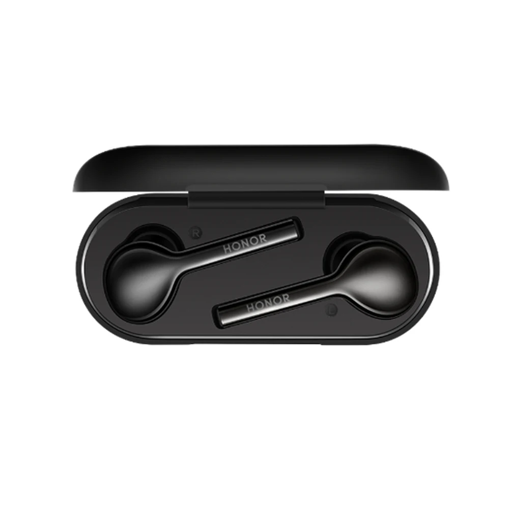 Honor FlyPods Молодежная версия беспроводные наушники Bluetooth 4,2 IP54 водонепроницаемые наушники Беспроводная зарядка музыкальные гарнитуры с микрофоном - Цвет: Черный