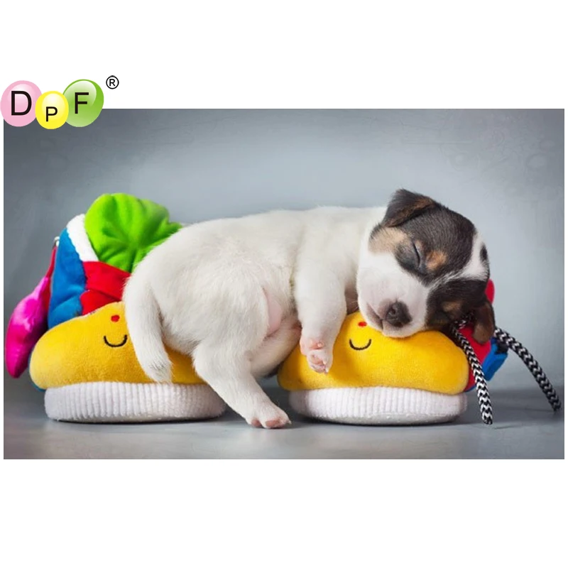 

DPF DIY Sleeping dogs 5D diamond painting cross stitch crafts diamond mosaic square diamond embroidery wall painting needlework