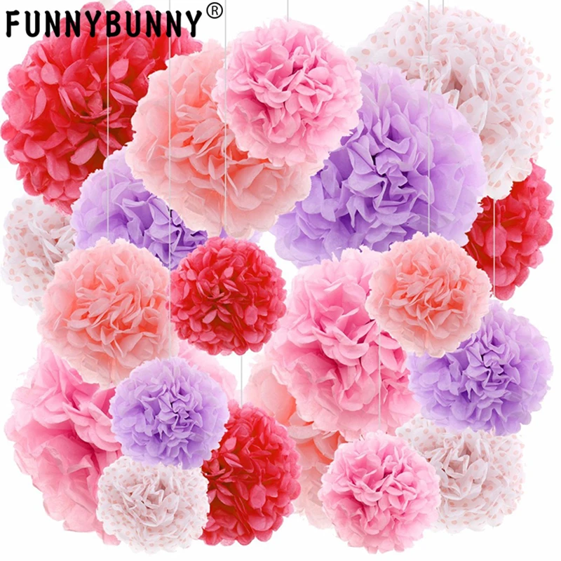 FUNNYBUNNY 30 см 12 дюймовые шарики из бумажных салфеток разных цветов бумажный цветок