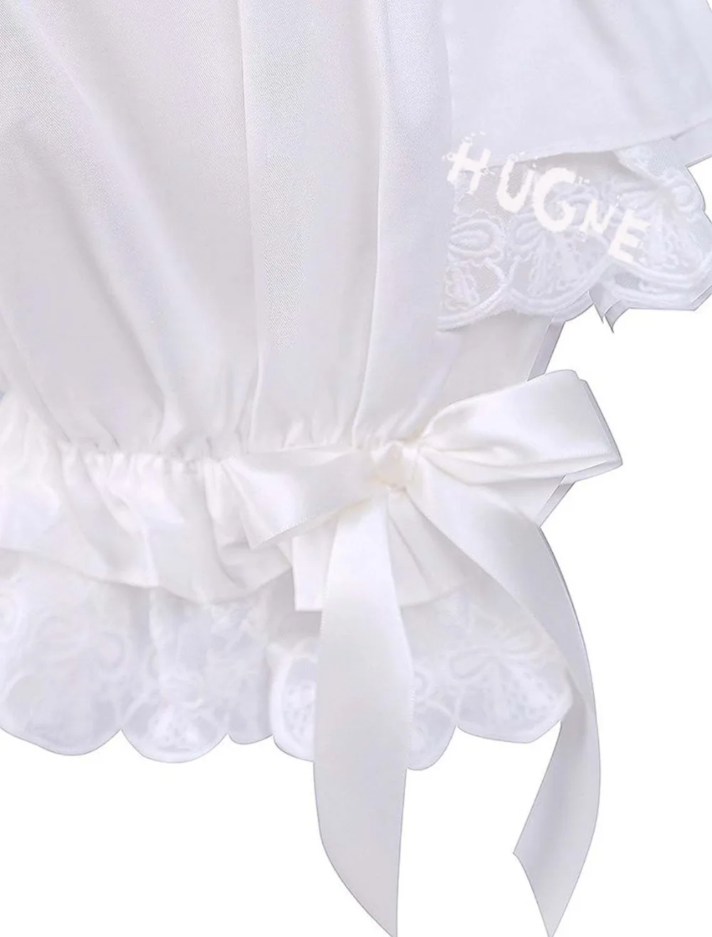 

White sweet Loilita Bloomers Knickers lace Trim Shorts Heart Shape Pocket Bow Ribbon Cotton elastic japanese