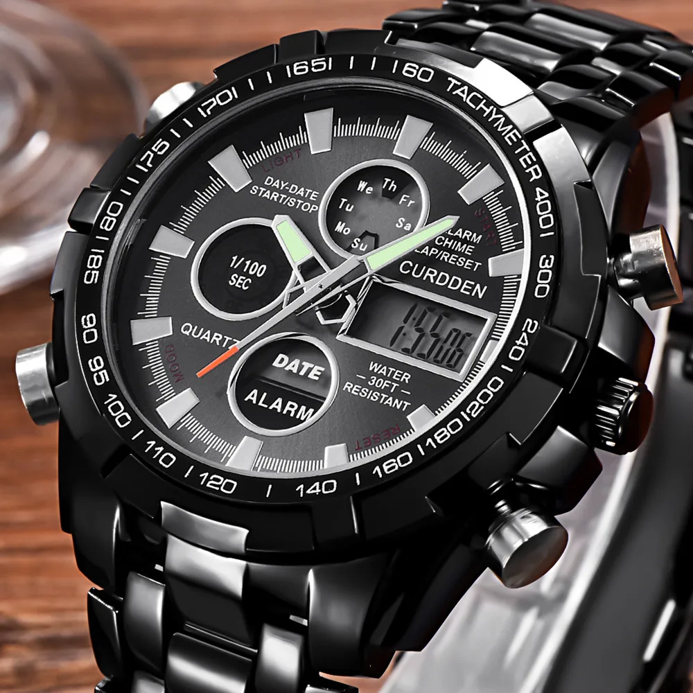 

Man Crystal Stainless Steel Sport Analog Quartz Wrist Watch Top Brand Luxury Mens Business Sport Watch relogio masculino