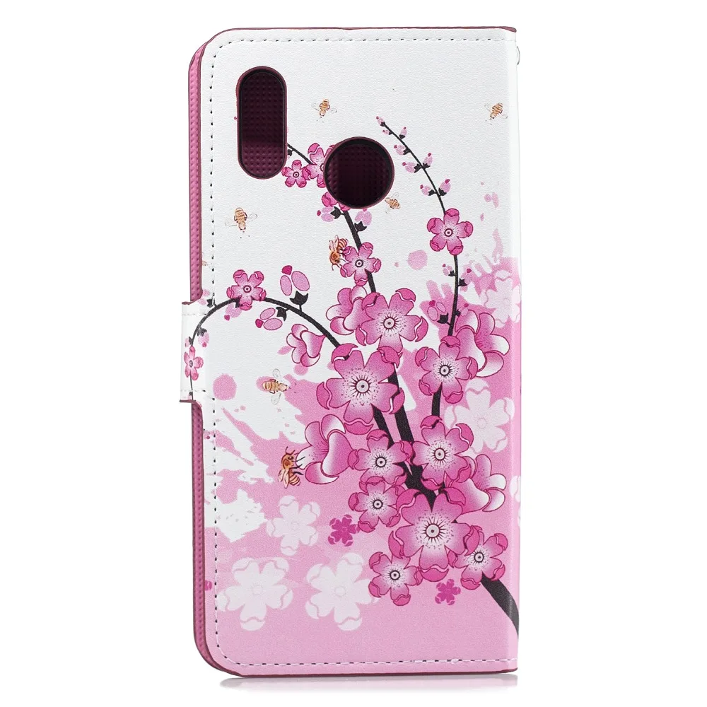 MSK флип чехол для huawei honor play кожаный бумажник Кот Бабочка Цветочный узор
