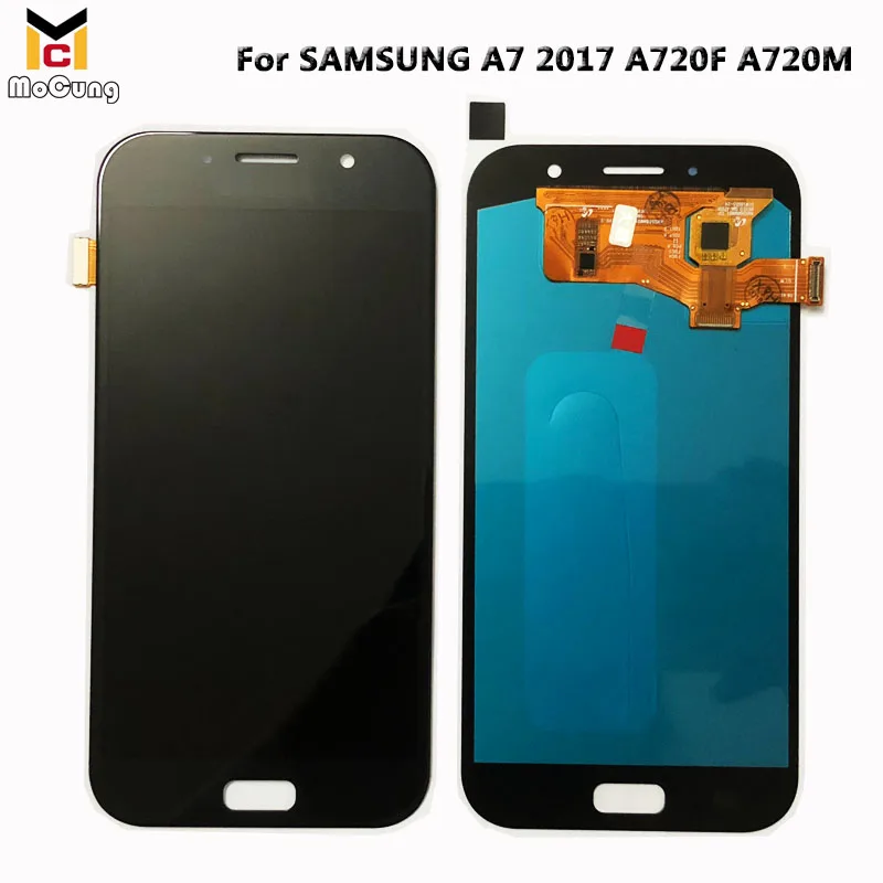 5 7 ''Супер OLED дисплей сенсорный экран для SAMSUNG A7 2017 A720 A720F SM A720M ЖК с сенсорным