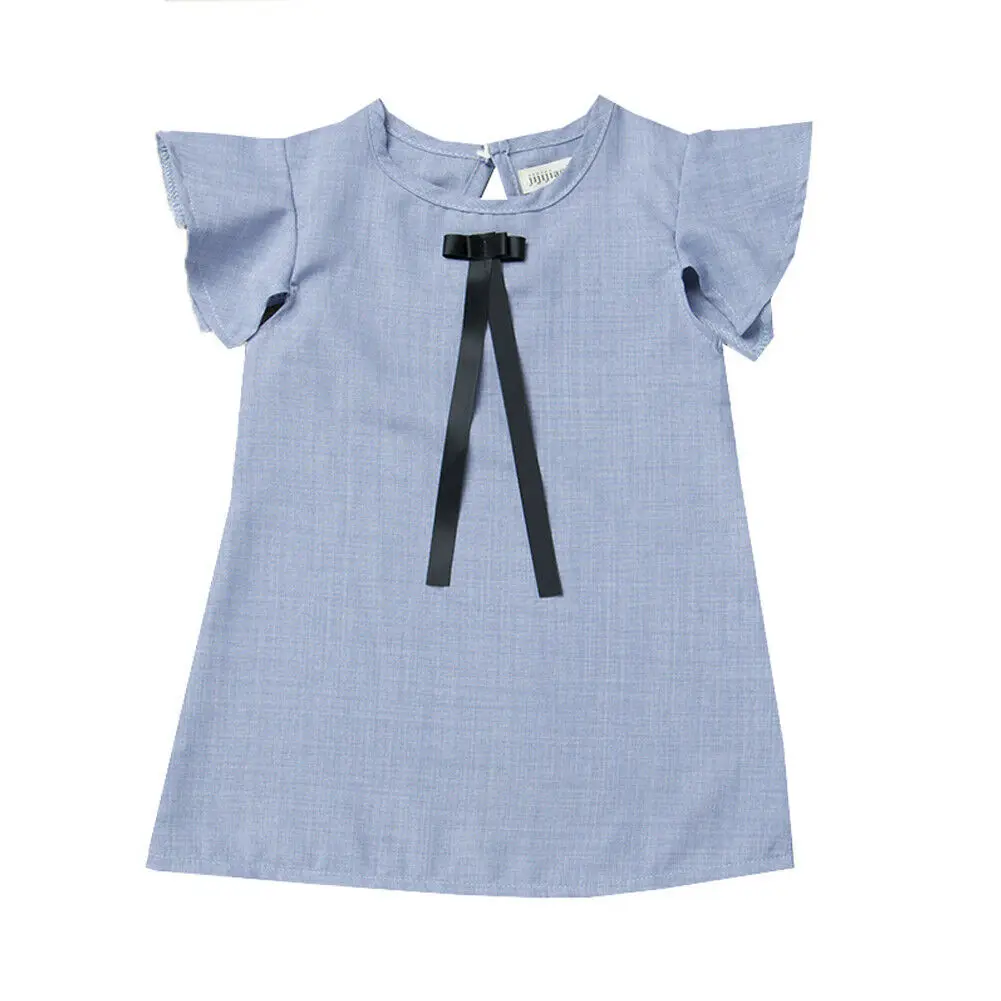 Летнее милое платье для новорожденных девочек однотонное летнее с