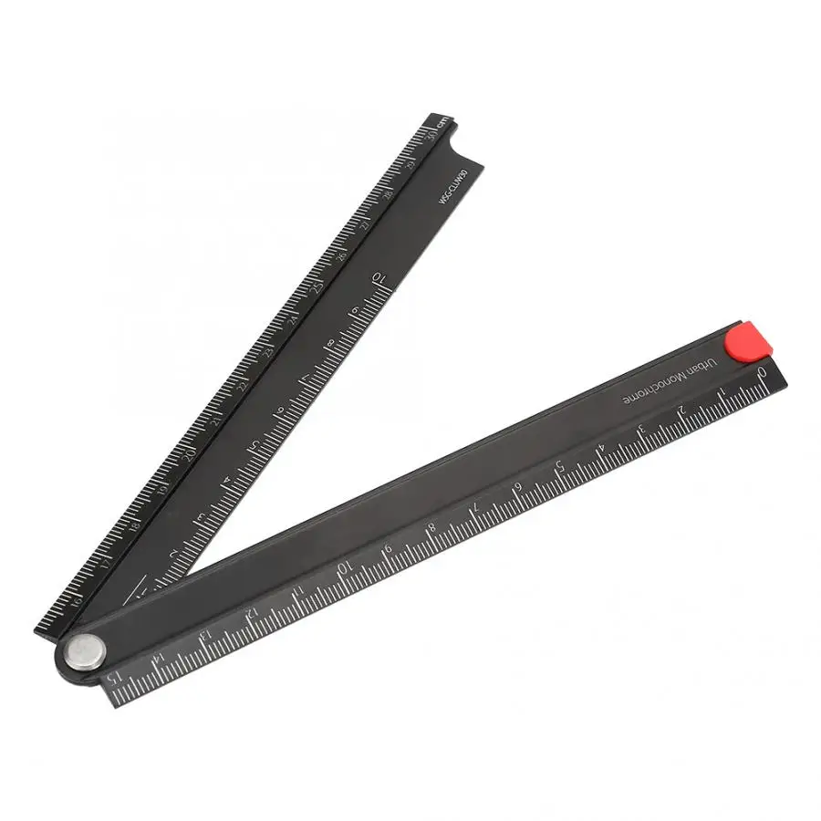 

Rulers Folding Aluminum Alloy Ruler 0-300mm Ruler Simple 90 Degree Folding Metal Stationery Rule Carpenter Tools