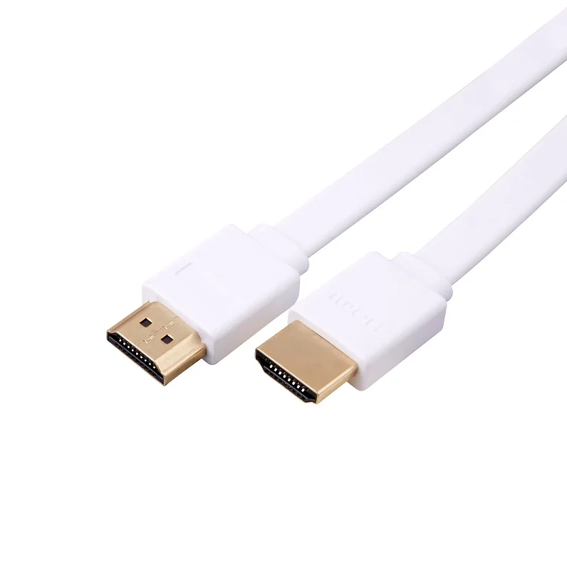 Плоский HDMI кабель высокоскоростной поддерживает 3D Разрешение Ethernet 1080P Аудио возврат, HDTV на спутниковый 1 фут 1 м 1,5 м 2 м 3 м 5 м 7,5 м 10 м - Цвет: Белый