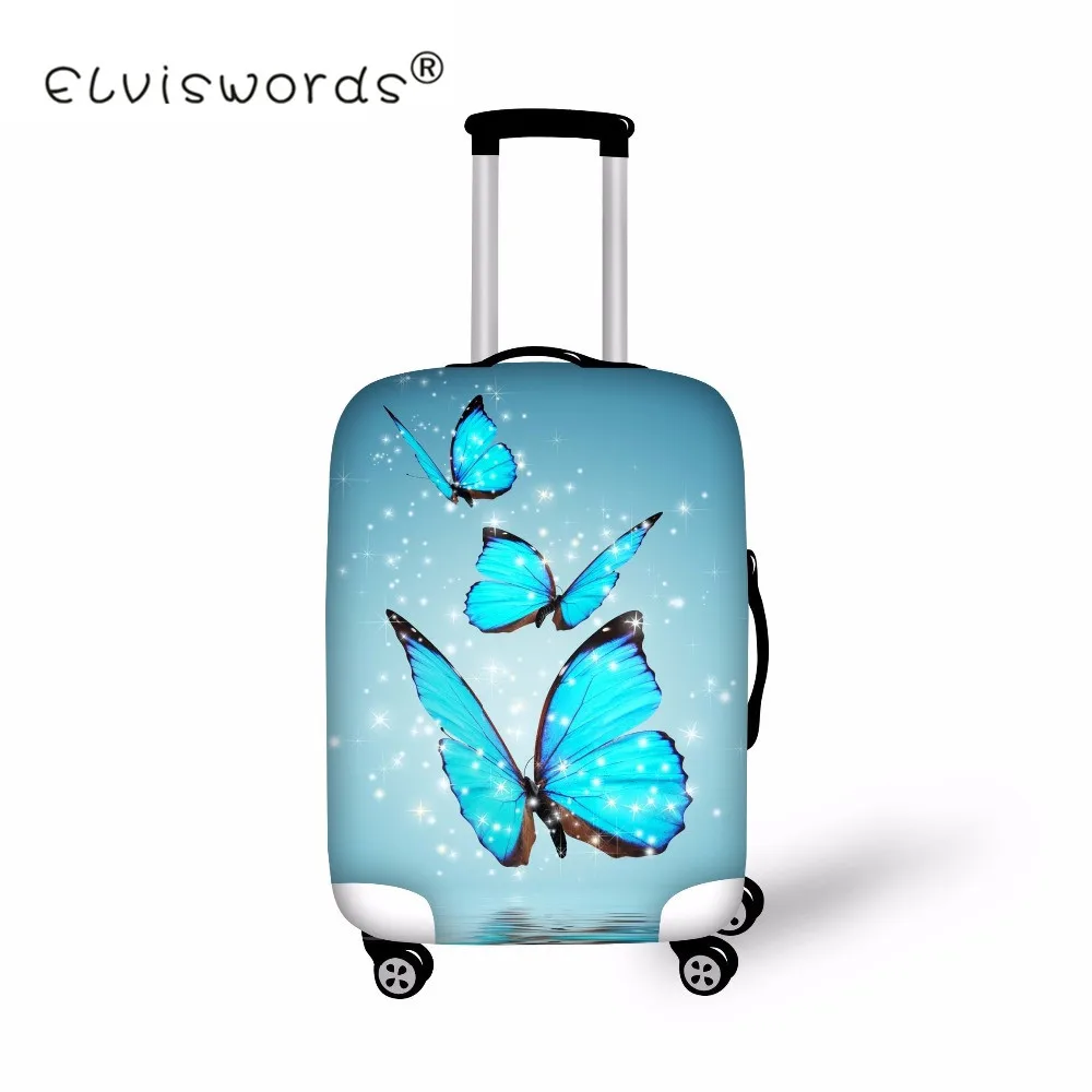 ELVISWORDS Бабочка Дизайн багажный Защитный чехол 18-30 дюймов тележка костюм Чехол Эластичный мешок для пыли Чехол Аксессуары для путешествий