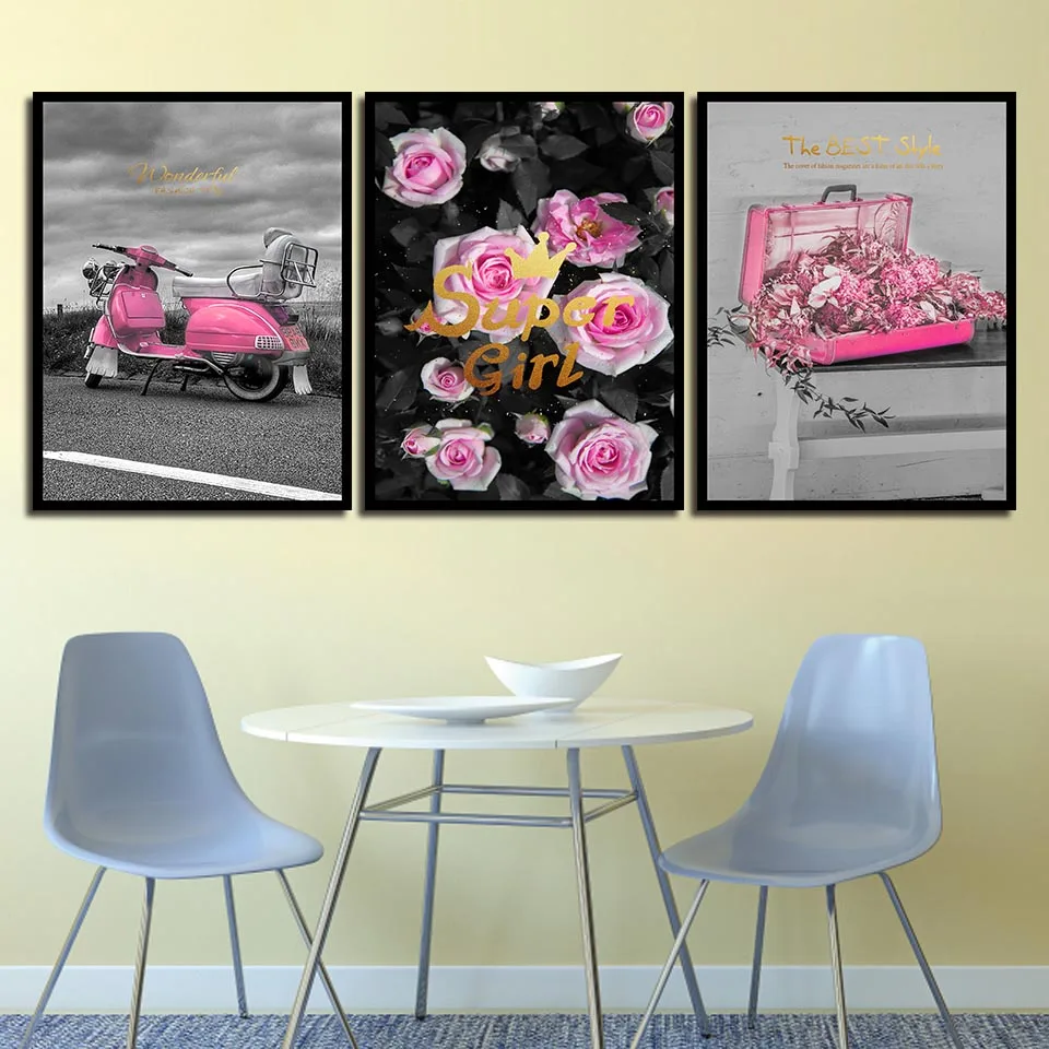 

Super Girl Flower Scenery Nordic Simple Canvas Paintings Modern Living Room Wall Decor Posters Printing Creative Pictures Art