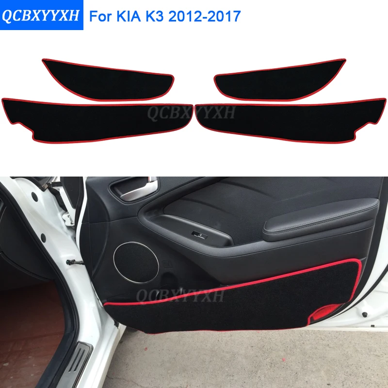 

2colors Car-Styling Protector Side Edge Protection Pad Protected Anti-kick Door Mats Cover For KIA K3 2012-2017 Auto Accessories