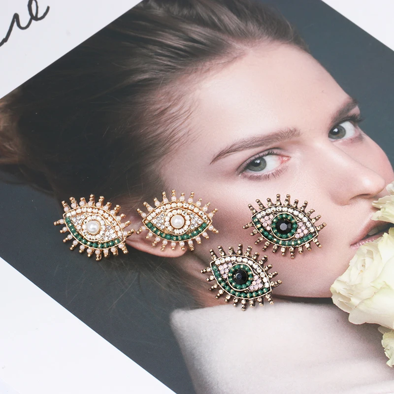 Женские серьги гвоздики в форме глаза FASHIONSNOOPS креативный дизайн модные