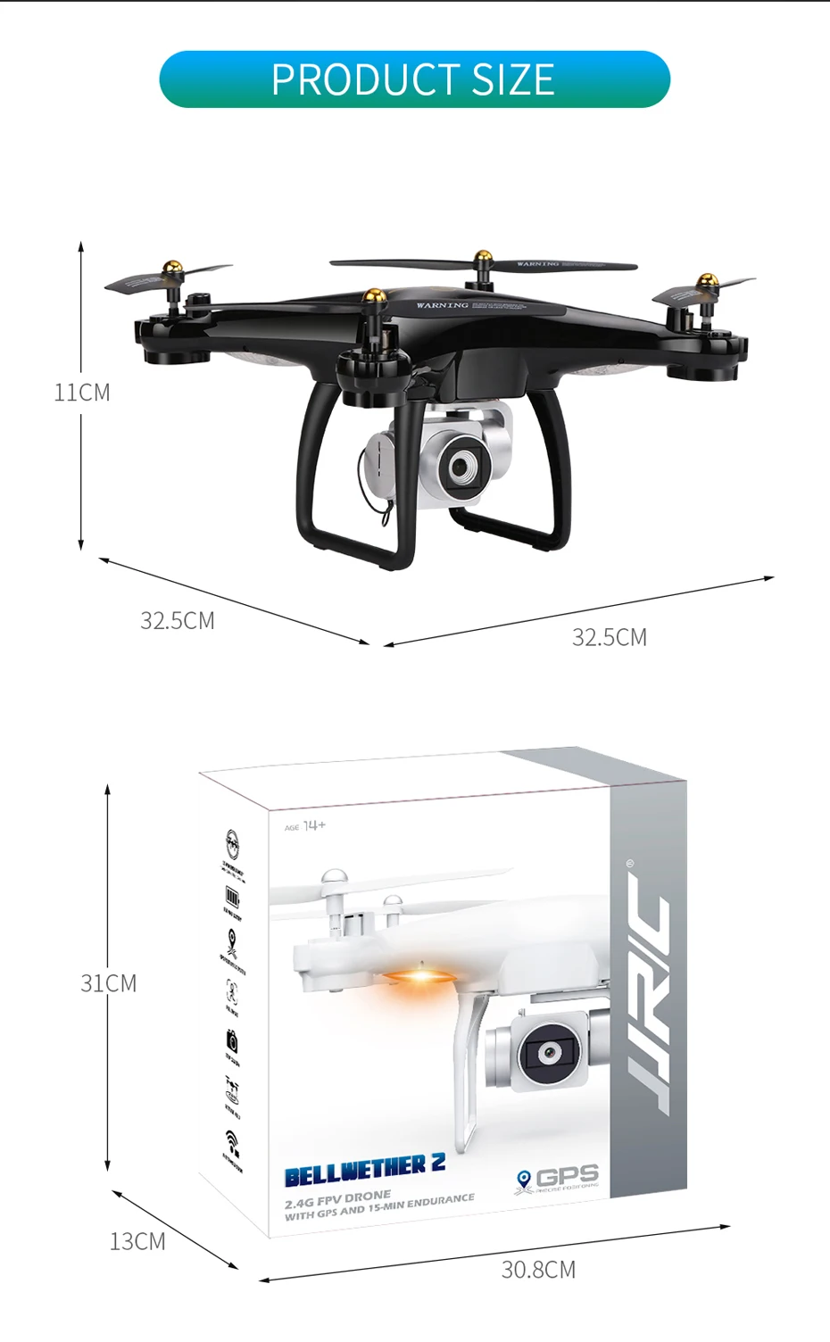 JJRC H68G камера Дрон Профессиональный gps позиционирование Авто слежение Квадрокоптер 5G Wi-Fi FPV 720P высота удержания 15 минут время полета