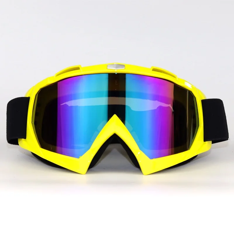 yellow-colour lens Мотоциклетные очки для езды занятий сноубордом, лыжами очки руль Fatbar для бездорожья для езды на велосипеде по бездорожью и ск - Цвет: yellow-colour lens