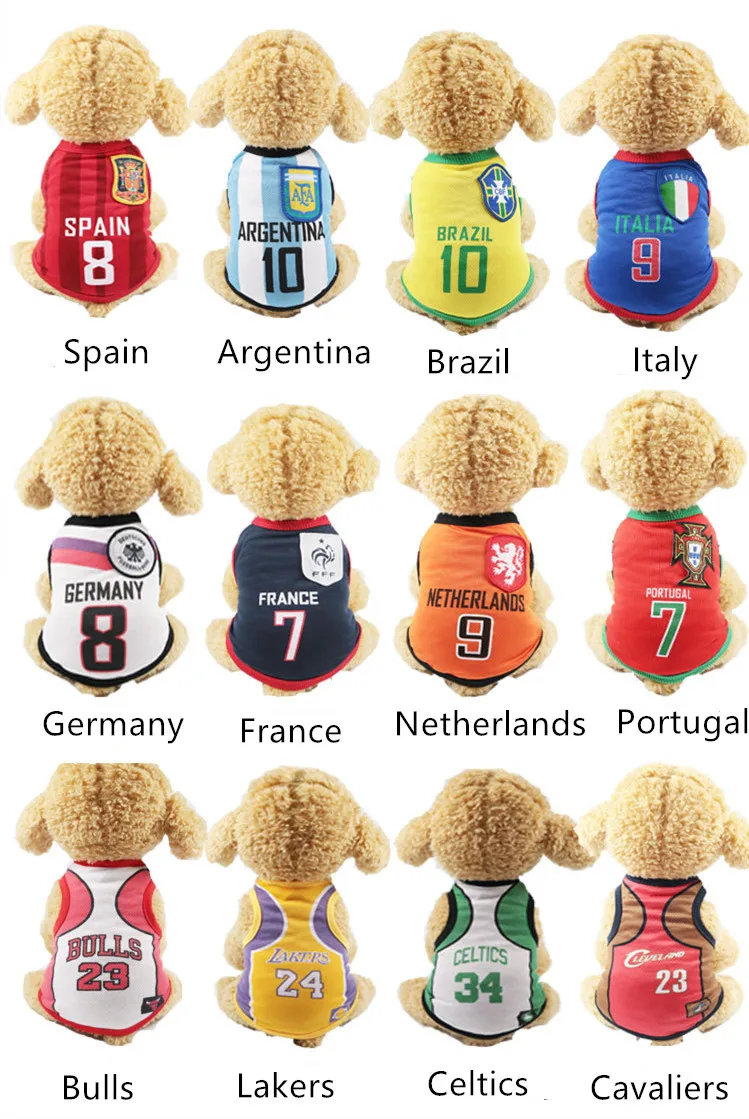 Весна/Лето Кубок мира жилет для собак куртка кошек Одежда охлаждающий домашних