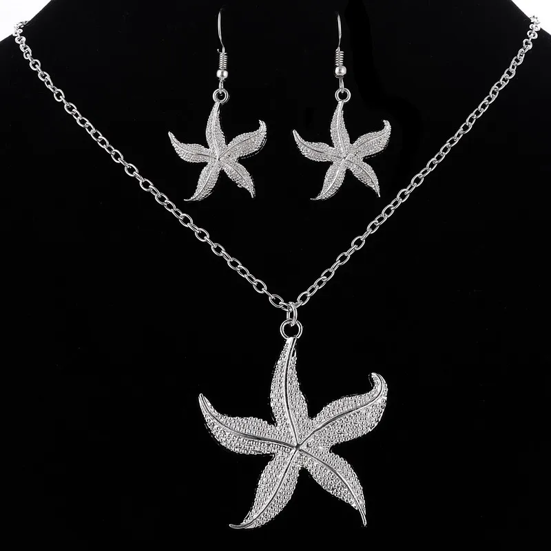 Ювелирный Комплект из колье и серёг с подвеской в виде морской звезды|colorful jewelry