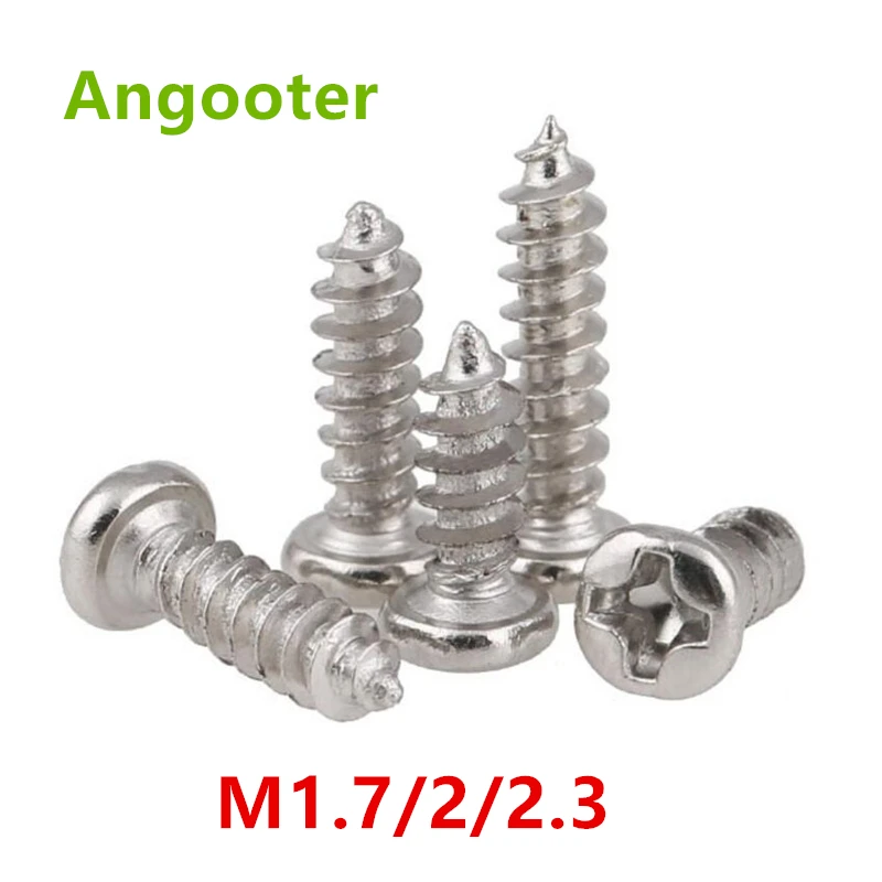 

1000pcs M1/1.2/1.4 Nickel plated pan head cross self-tapping screws Round head phillips screw Elecrtonic small screw