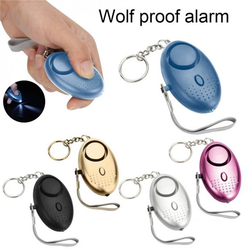 

(Q)Personal Alarm With LED Light 120DB Keychain Alarm Anti Lost Wolf Self-Defense Attack Emergency Alarms For Women Kids Elderly