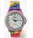 Кварцевые наручные часы Montre Femme Повседневные женские новые! Новые Geneva Rainbow Crystal
