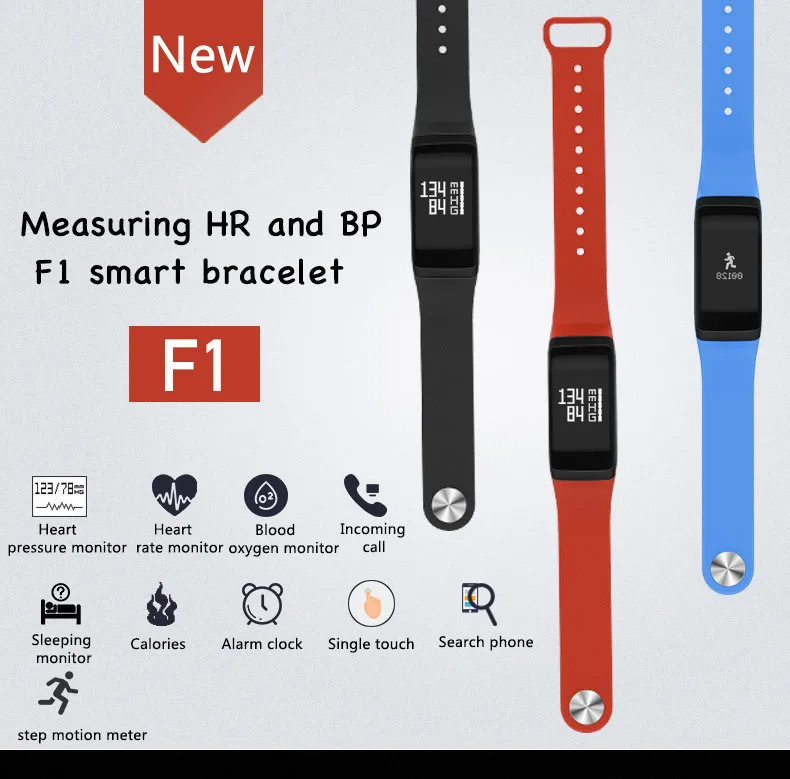 Женские спортивные часы SANDA смарт браслет F1 с пульсометром и кислородом для