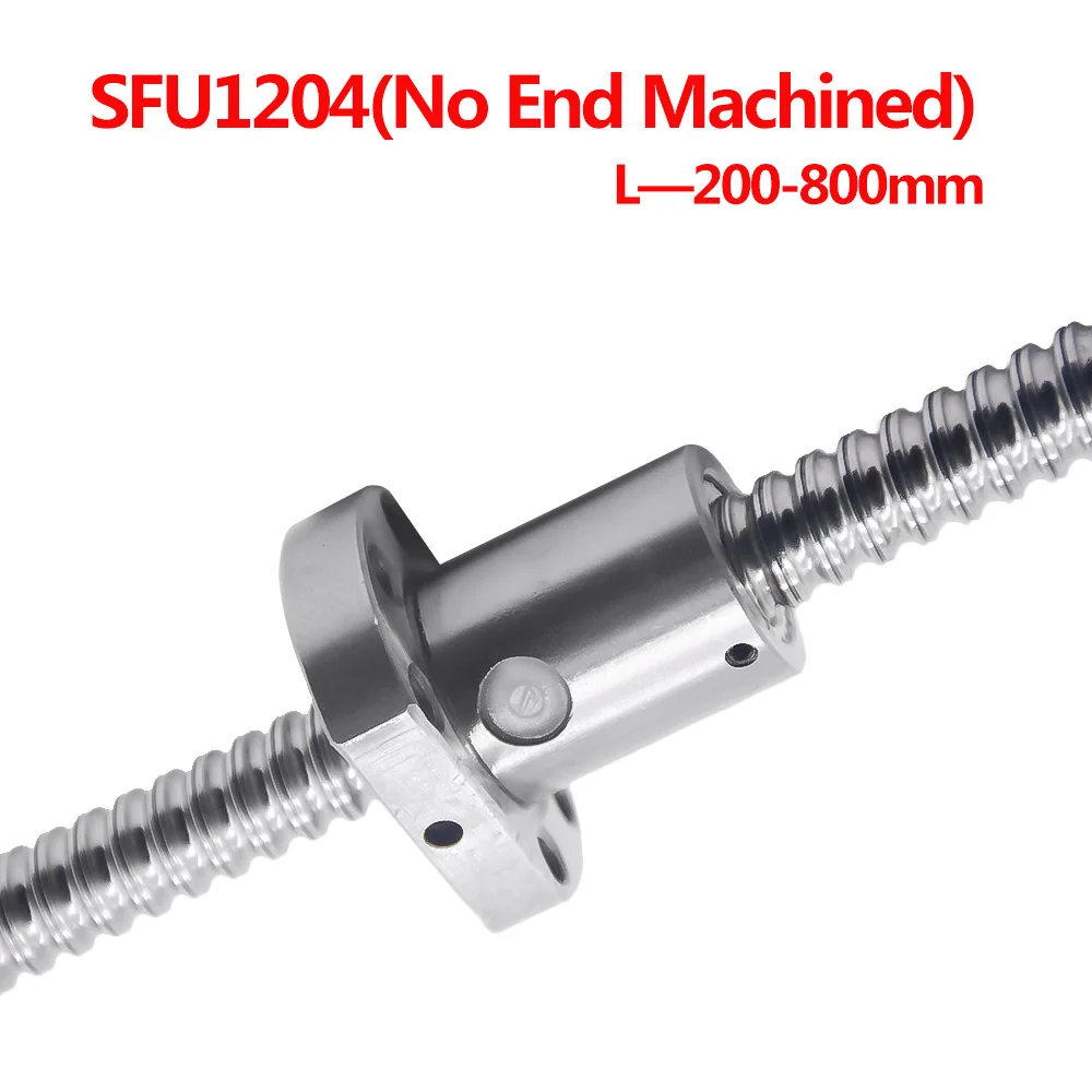1 компл. SFU1204 200 250 300 350 400 450 500 550 600 650 700 750 800 мм без конца обработанный шариковый винт