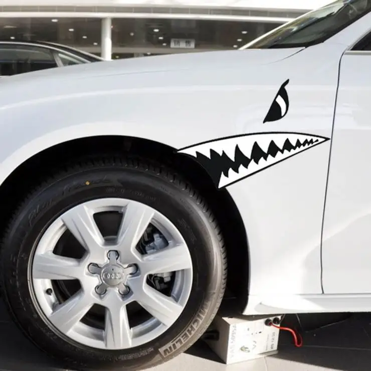 Смешные наклейки в виде акулы на автомобильный чехол весь корпус автомобиля