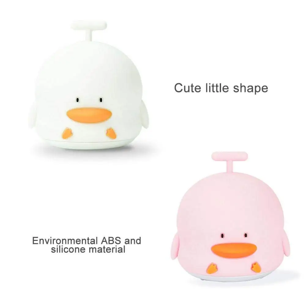 Led Silicone Duck Night Light Cute Melody USB Rechargeable Pat Control 7 Colors Lamp Colorful LED Baby Bedside Table | Лампы и