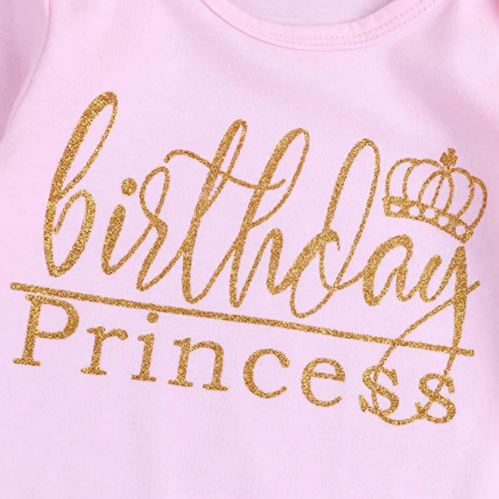 2018 Новый Модный комбинезон с буквенным принтом для маленьких девочек в горошек