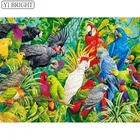 Камни в форме ромба и круглый дрель Алмазная вышивка животные Алмазная мозаика алмазная живопись попугай 